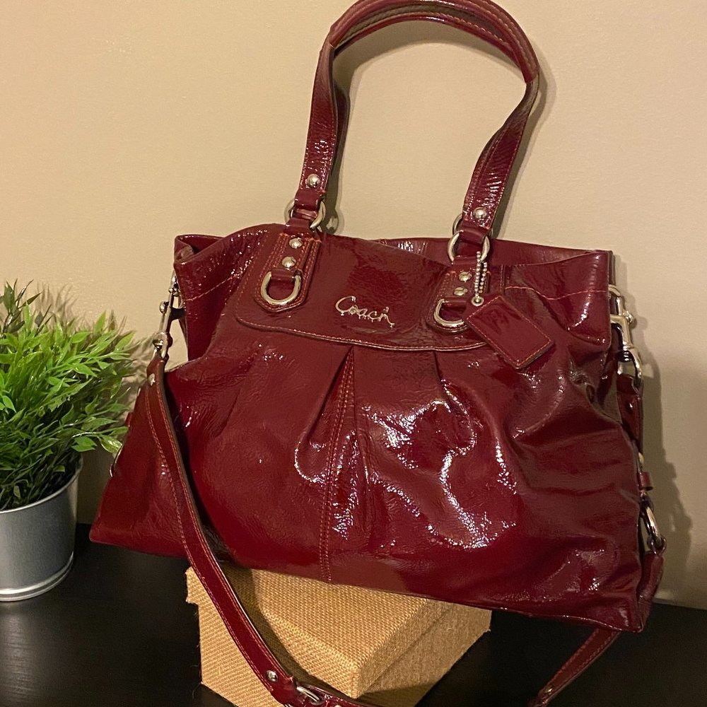 Coach Purse- Patent Leather- Red
